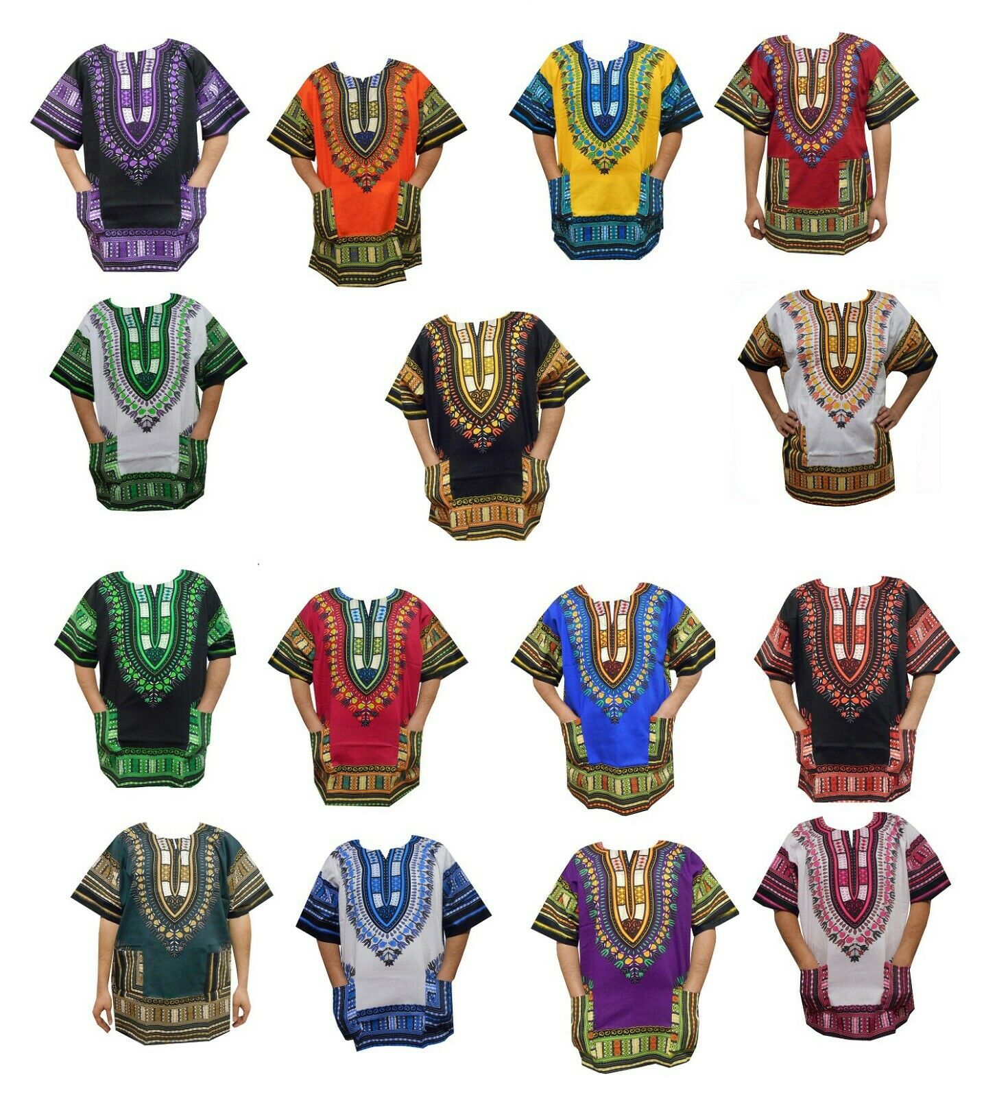 +mens Dashiki Shirt African Clothing Hippie Top Caftan Boho Vintage Blouse 1size